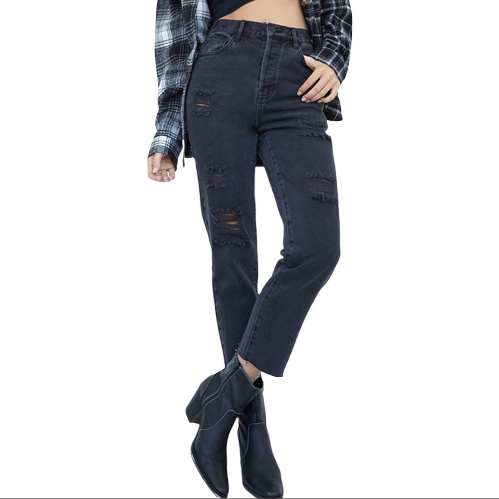 PacSun Black High Waisted Straight Leg Jeans